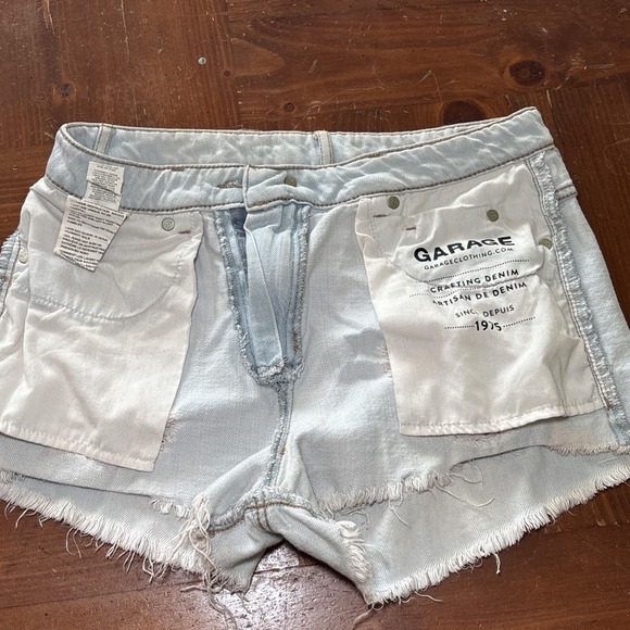 Garage Denim Distressed Festival Shorts Light Blue Size 5 - Picture 6 of 7